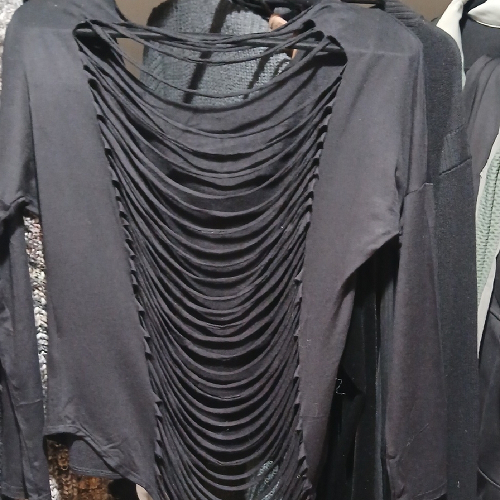 Black Cut-Out Women's Top